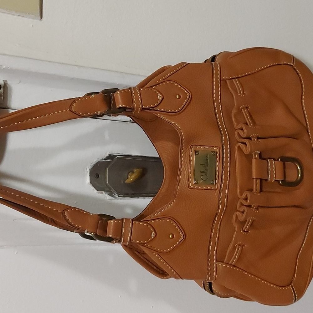 Real Cole Haan leather cognac bag.